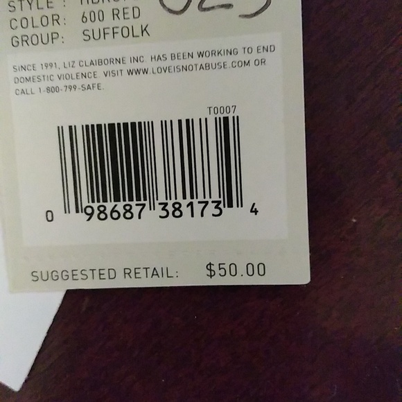 Purse, 7 inches deep, 5 inches wide. Red. - Picture 5 of 5